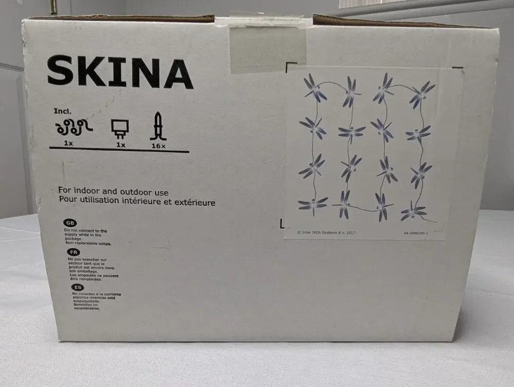 IKEA SKINA Dragonfly Indoor Outdoor LED String Lights Cottage Fairycore